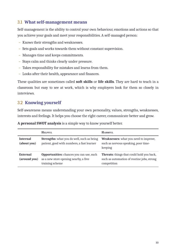 Sample page from Ready for Work